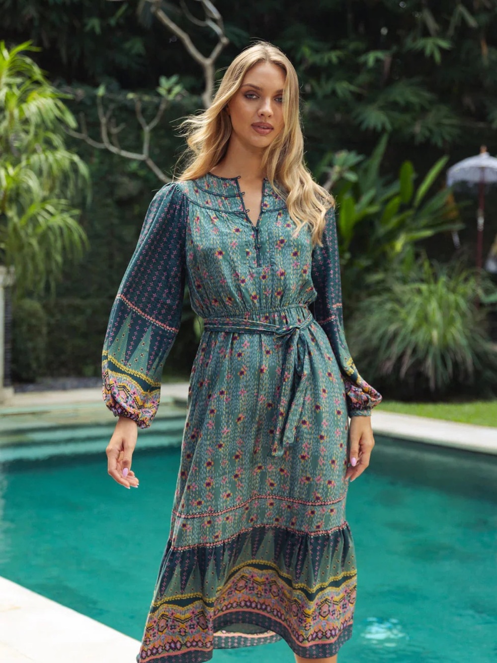 Caballero Autumn Maxi Dress Silk Blend